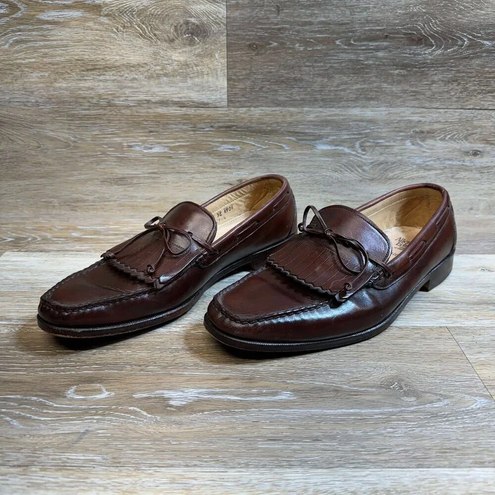 Allen Edmonds Brown Leather Fringe Top Loafers Men's Size 9.5